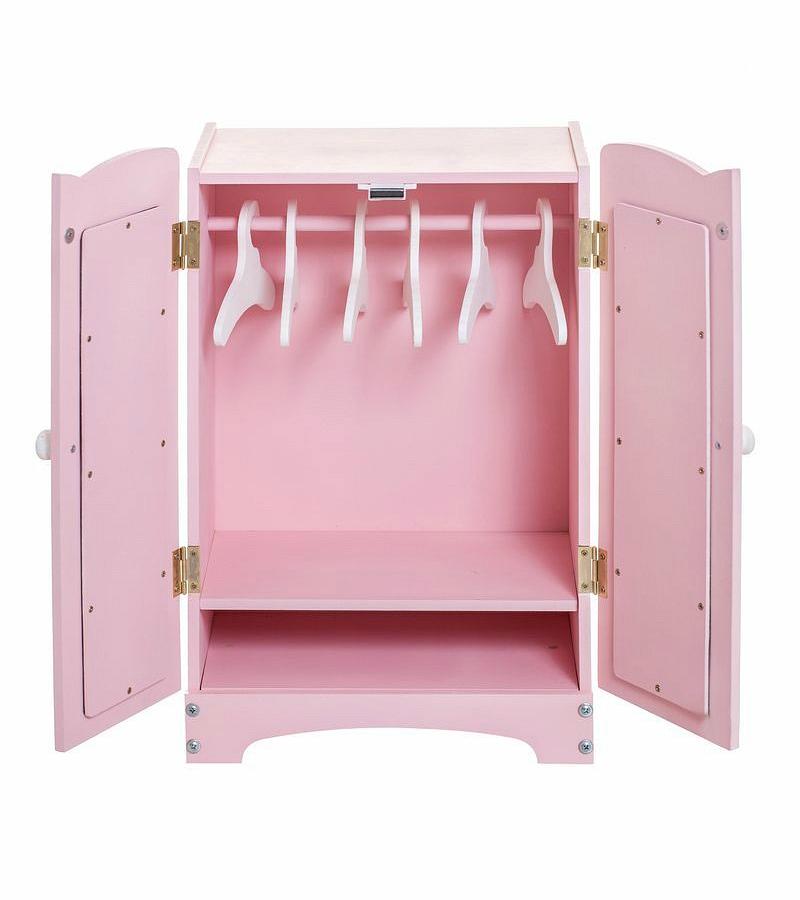 Набор кукольной мебели: шкаф и люлька, розовые  